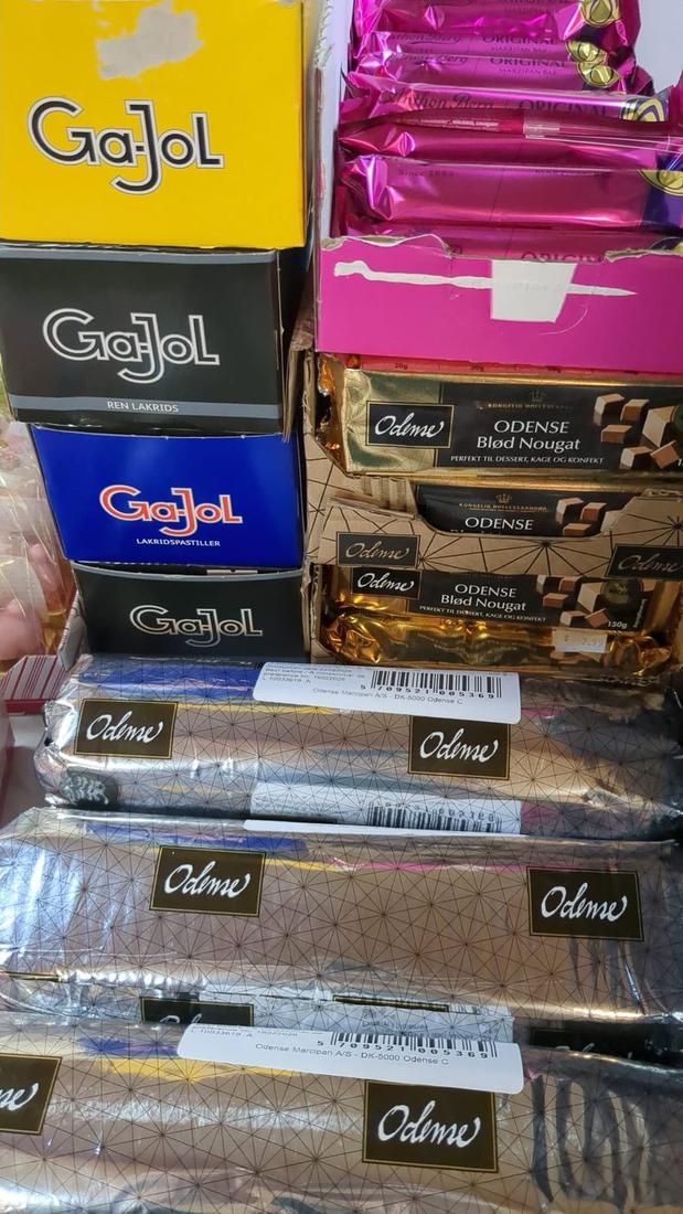 Gajol salt licorice and Odense marzipan and Bl&oslash;d Nougat bars at Hansel Deli in Surrey BC